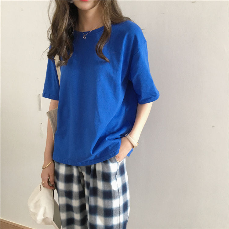 Crew-Neck Short-Sleeve T-Shirt WI107 MK Kawaii Store