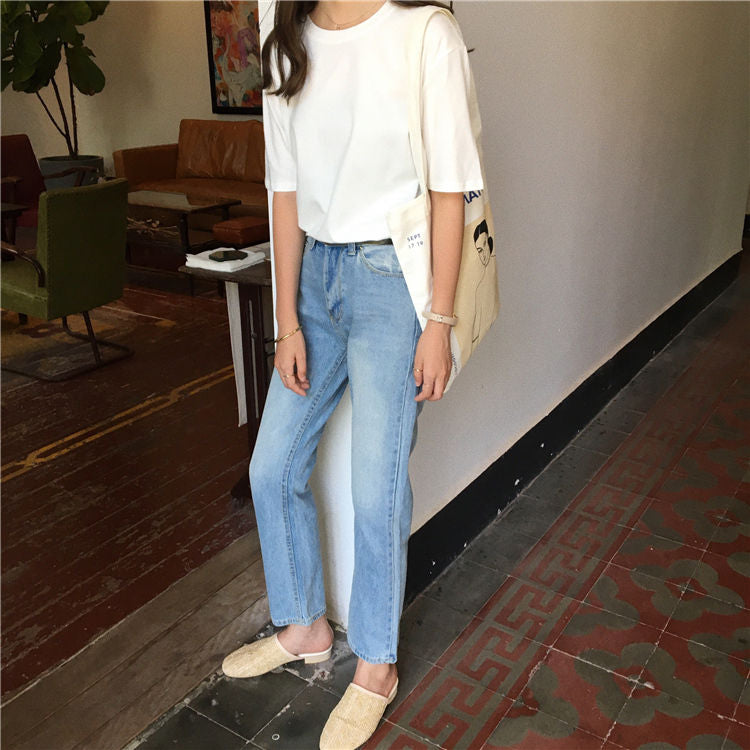 Crew-Neck Short-Sleeve T-Shirt WI107 MK Kawaii Store