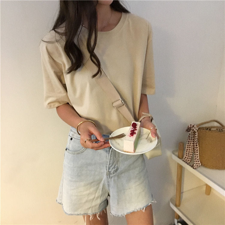 Crew-Neck Short-Sleeve T-Shirt WI107 MK Kawaii Store