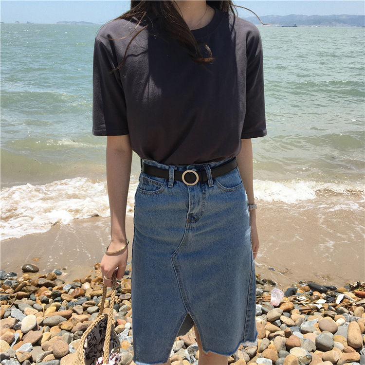 Crew-Neck Short-Sleeve T-Shirt WI107 MK Kawaii Store