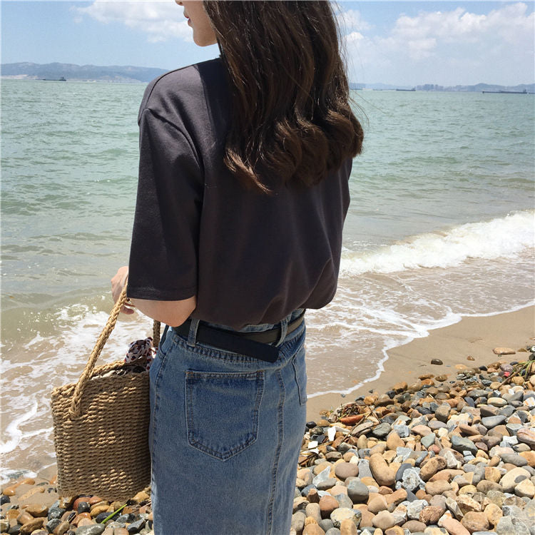 Crew-Neck Short-Sleeve T-Shirt WI107 MK Kawaii Store