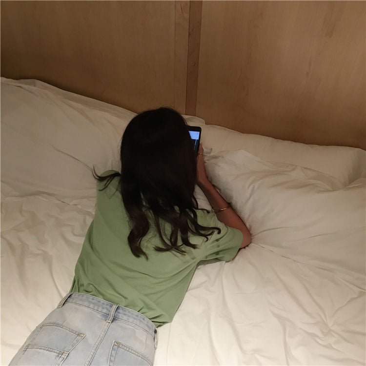 Crew-Neck Short-Sleeve T-Shirt WI107 MK Kawaii Store