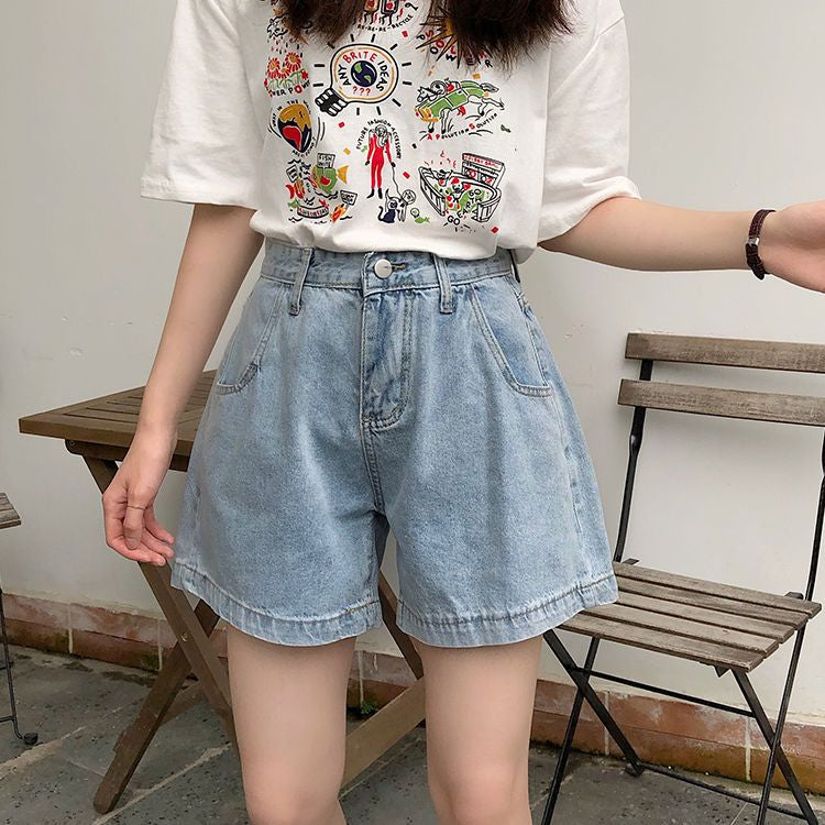 High-Waist Denim Shorts WI32 MK Kawaii Store