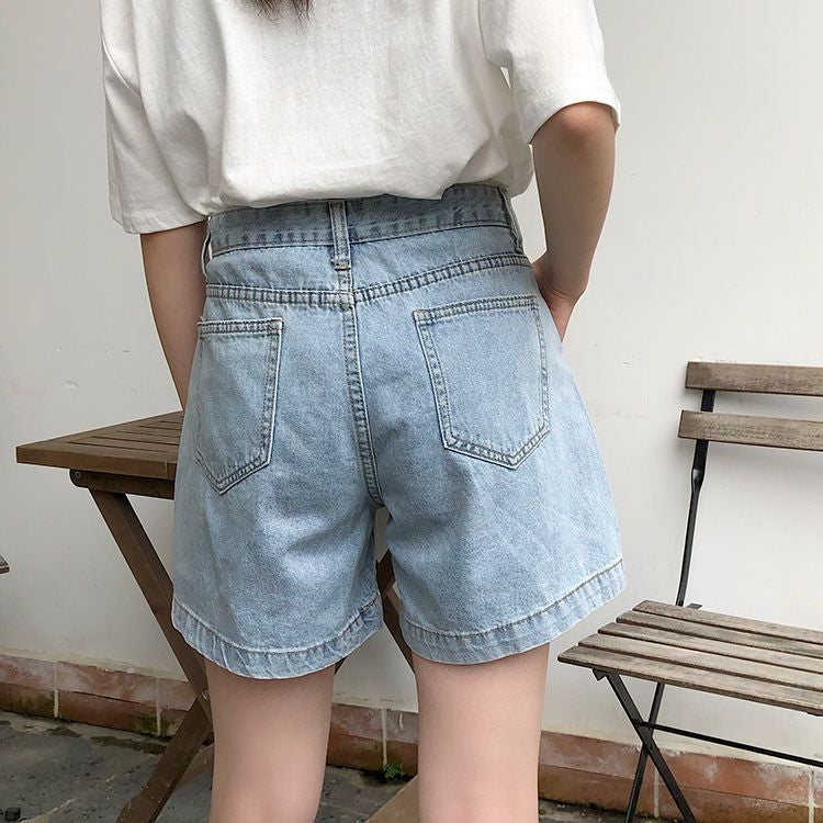 High-Waist Denim Shorts WI32 MK Kawaii Store