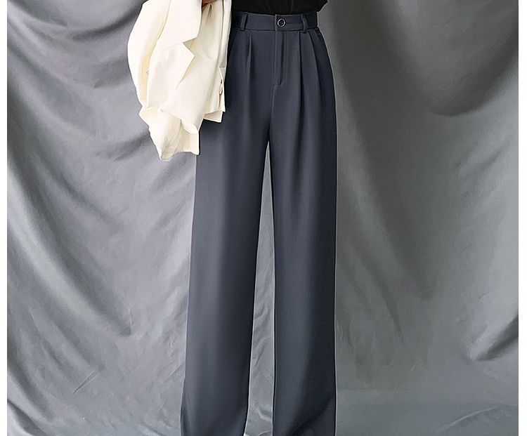High-Waist Wide-Leg Dress Pants dd15 MK Kawaii Store
