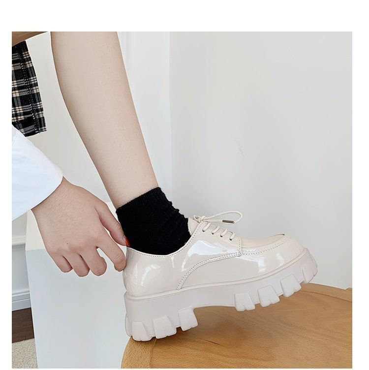 Faux Leather Platform Lace-Up Shoes BH22 MK Kawaii Store