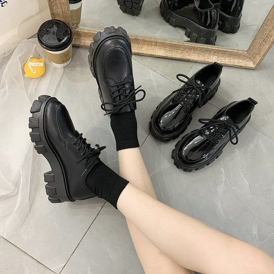 Plain Platform Chunky Heel Oxfords BH7 MK Kawaii Store