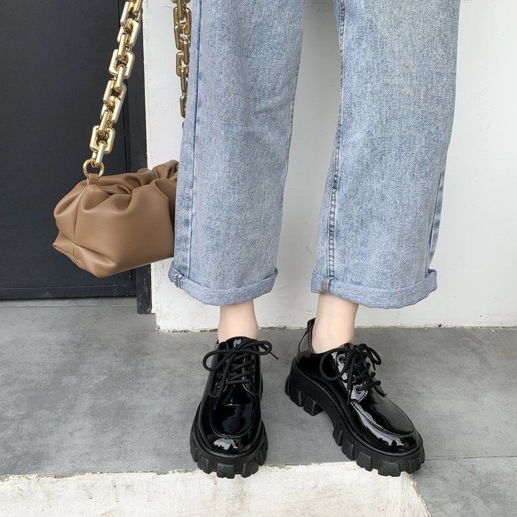 Plain Platform Chunky Heel Oxfords BH7 MK Kawaii Store