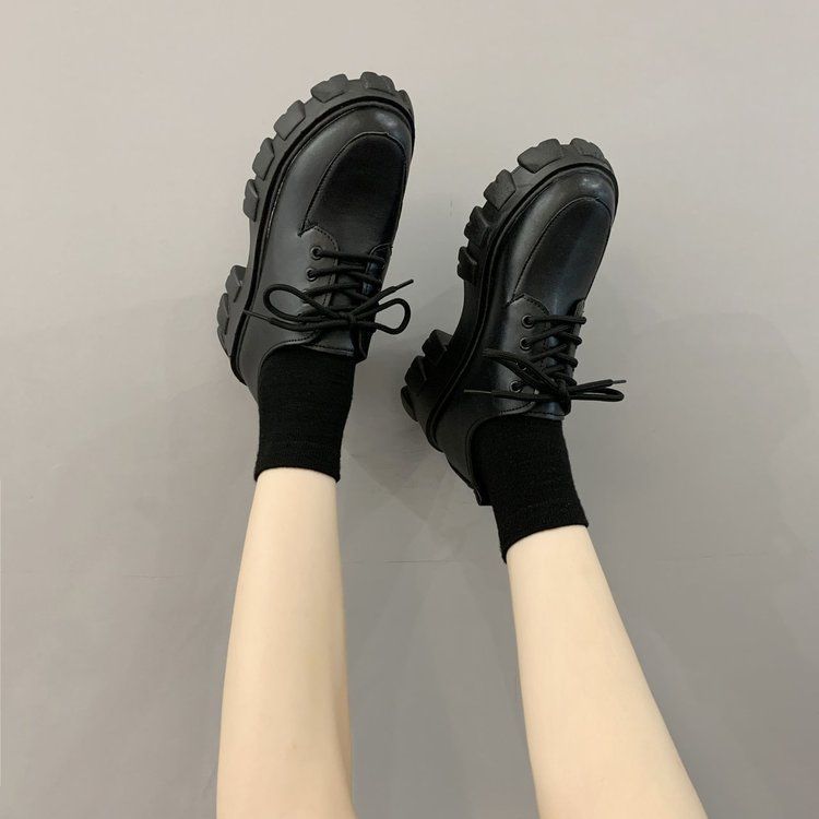 Plain Platform Chunky Heel Oxfords BH7 MK Kawaii Store