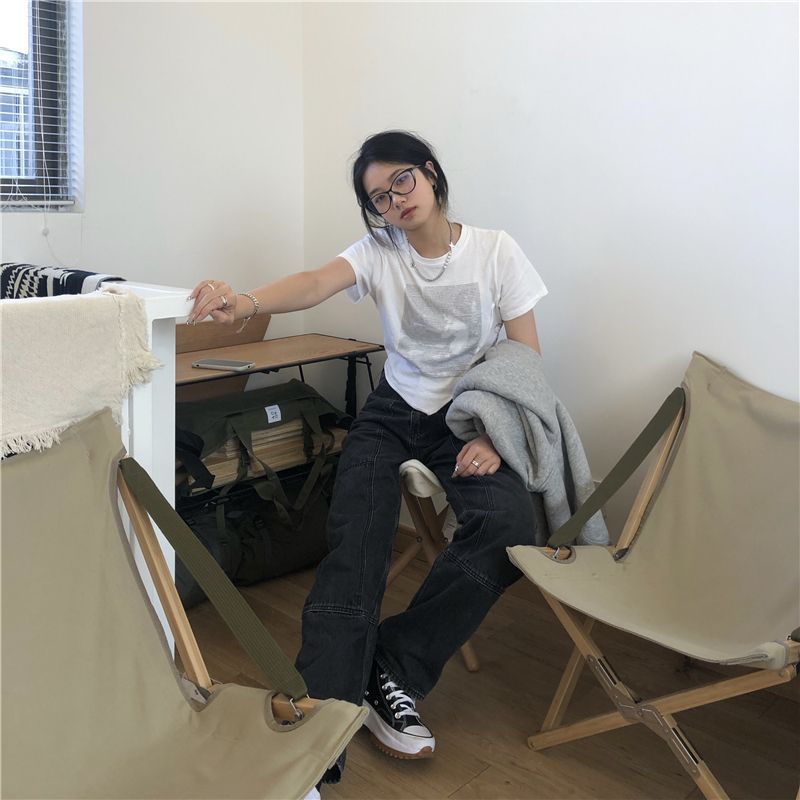 Short-Sleeve Printed Crop T-Shirt WI83 MK Kawaii Store