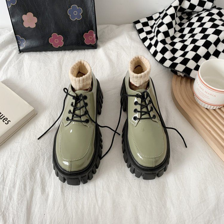 Platform Block Heel Lace Up Shoes BH26 MK Kawaii Store