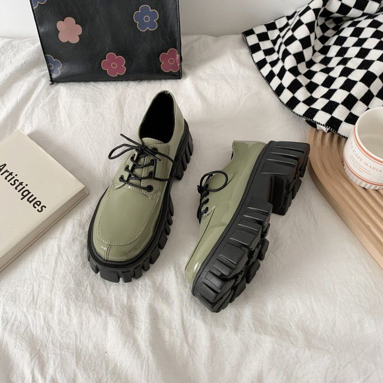 Platform Block Heel Lace Up Shoes BH26 MK Kawaii Store