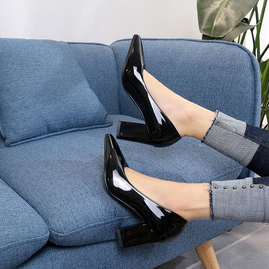 Block-Heel Pointy Pumps (Various Designs) BL33 MK Kawaii Store