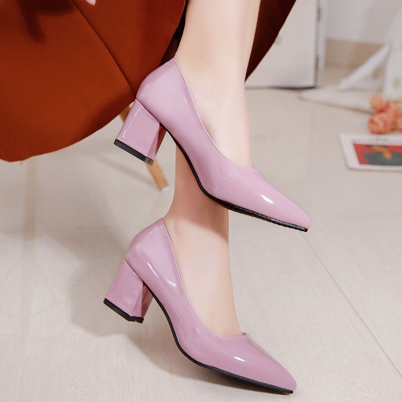 Block-Heel Pointy Pumps (Various Designs) BL33 MK Kawaii Store
