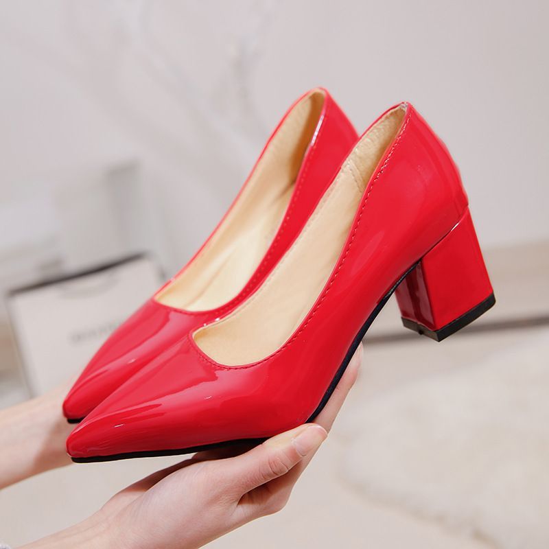 Block-Heel Pointy Pumps (Various Designs) BL33 MK Kawaii Store
