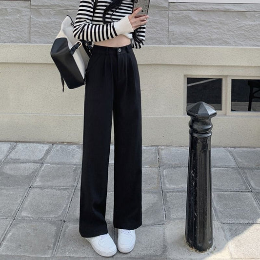High Waist Wide Leg Dress Pants dd5 MK Kawaii Store