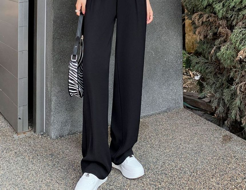 High Waist Wide Leg Dress Pants (Various Designs) dd25 MK Kawaii Store