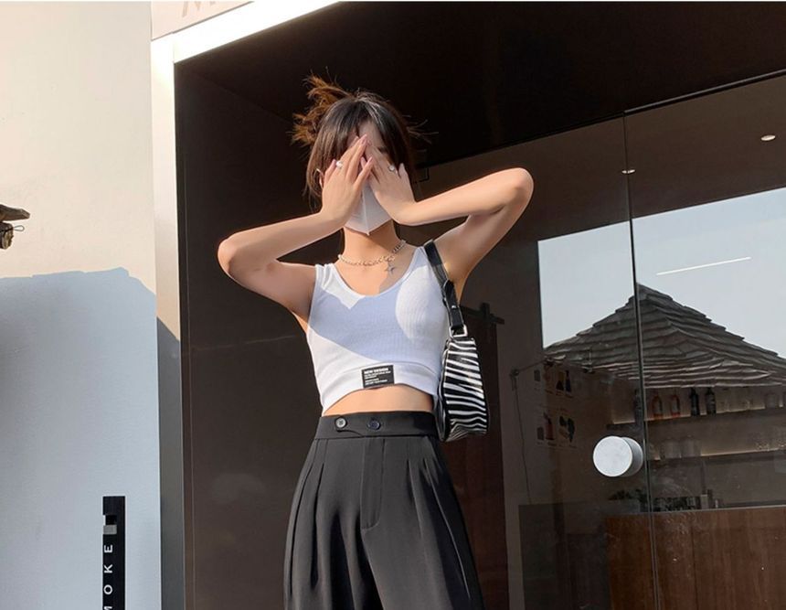 High Waist Wide Leg Dress Pants (Various Designs) dd25 MK Kawaii Store