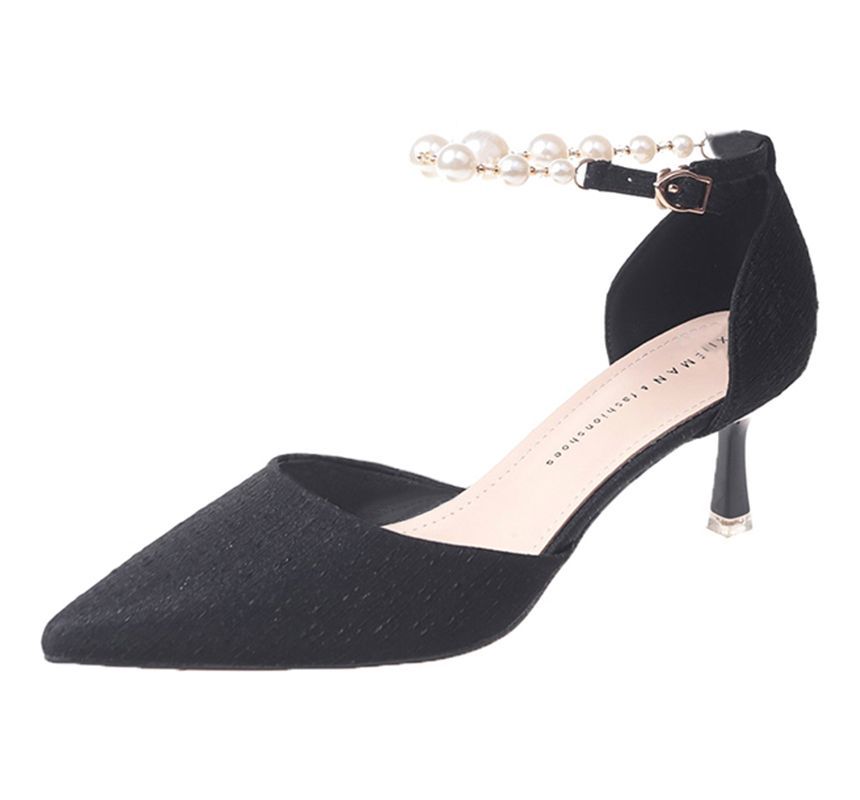 Faux Pearl High-Heel Sandals cc31 MK Kawaii Store