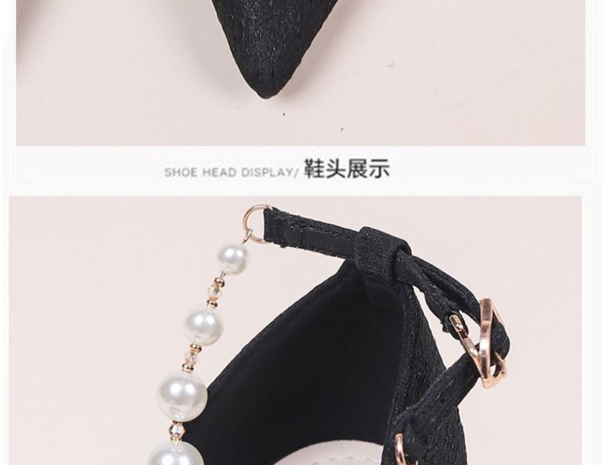 Faux Pearl High-Heel Sandals cc31 MK Kawaii Store