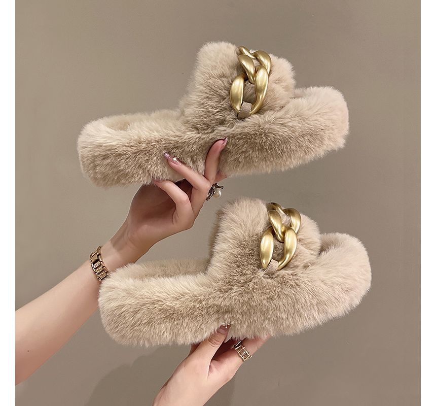 Fluffy Platform Slippers cc26 MK Kawaii Store