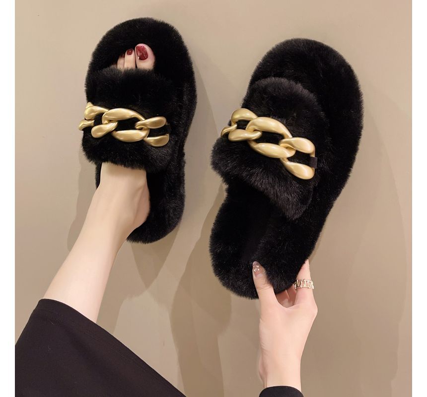 Fluffy Platform Slippers cc26 MK Kawaii Store