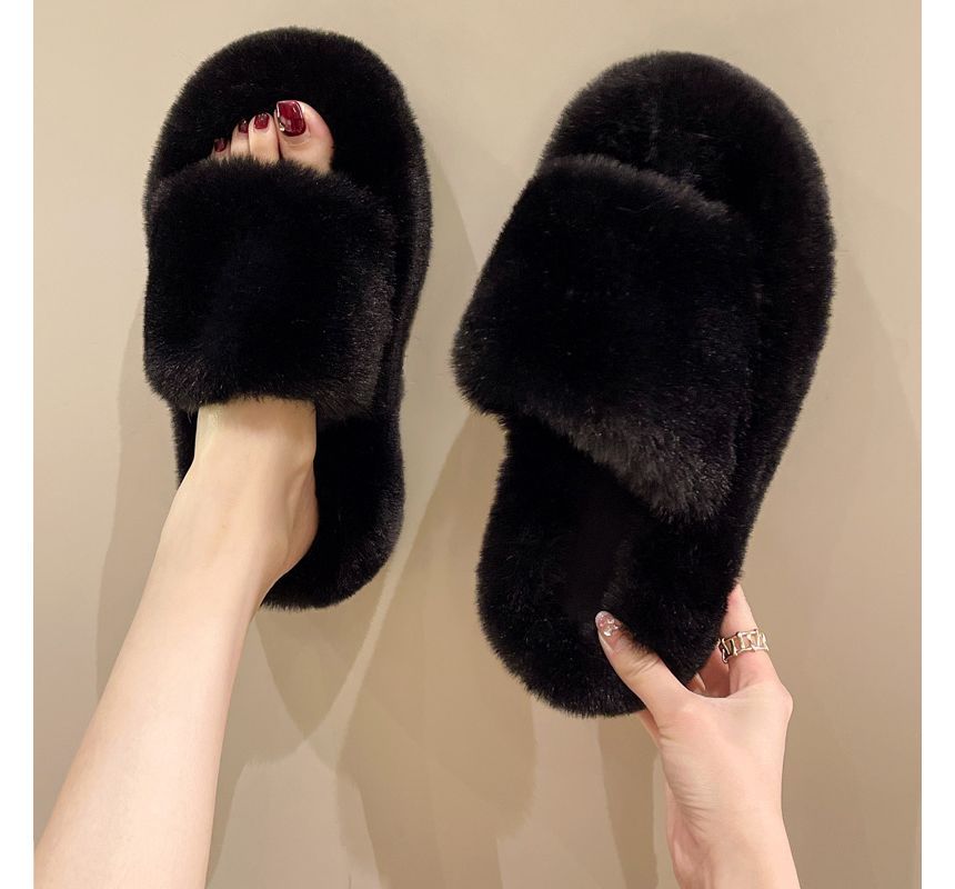 Fluffy Platform Slippers cc26 MK Kawaii Store