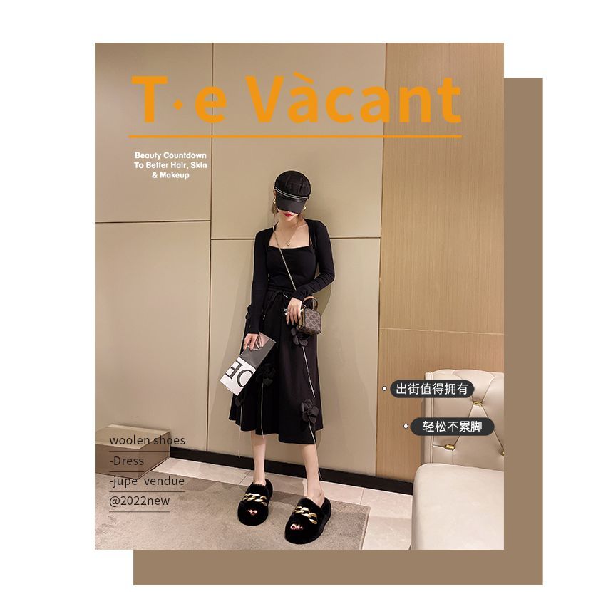 Fluffy Platform Slippers cc26 MK Kawaii Store