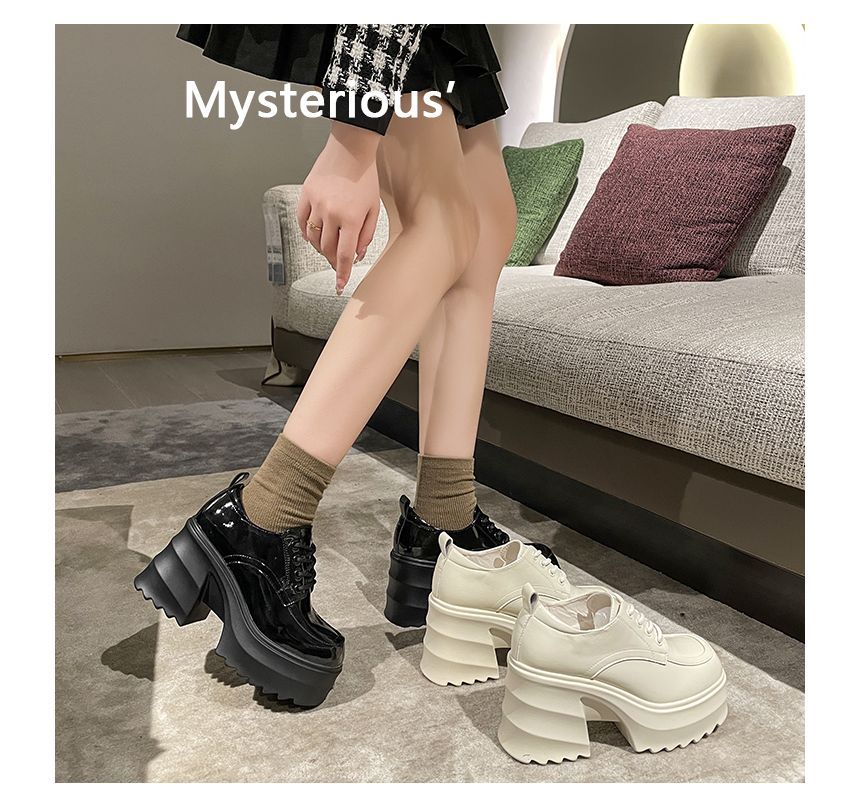 Platform Chunky Heel Derby Shoes cc25 MK Kawaii Store