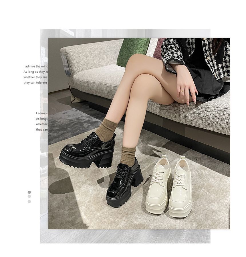 Platform Chunky Heel Derby Shoes cc25 MK Kawaii Store