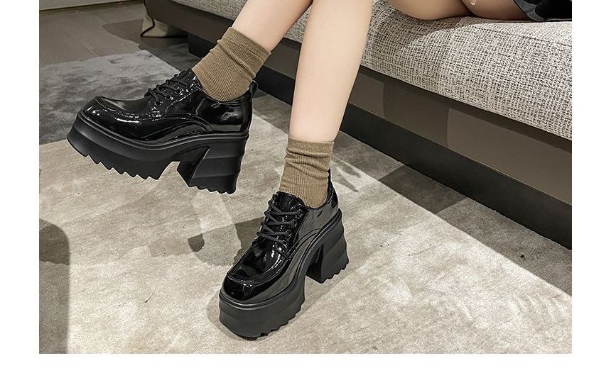 Platform Chunky Heel Derby Shoes cc25 MK Kawaii Store