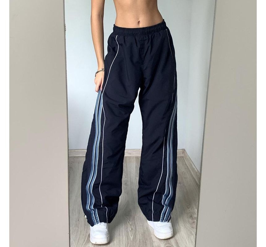 Low Rise Striped Loose-Fit Wide-Leg Sweatpants dd3 MK Kawaii Store
