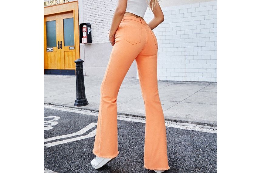 High Rise Plain Slim-Fit Boot-Cut Jeans ZJ7 MK Kawaii Store