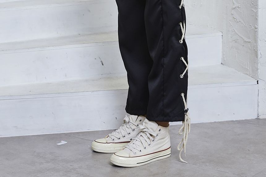 High Waist Side Lace-Up Straight-Fit Sweatpants ZJ8 MK Kawaii Store