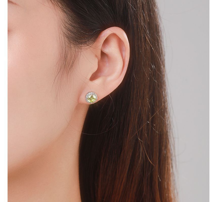 Rhinestone Sterling Silver Earring ZJ26 MK Kawaii Store