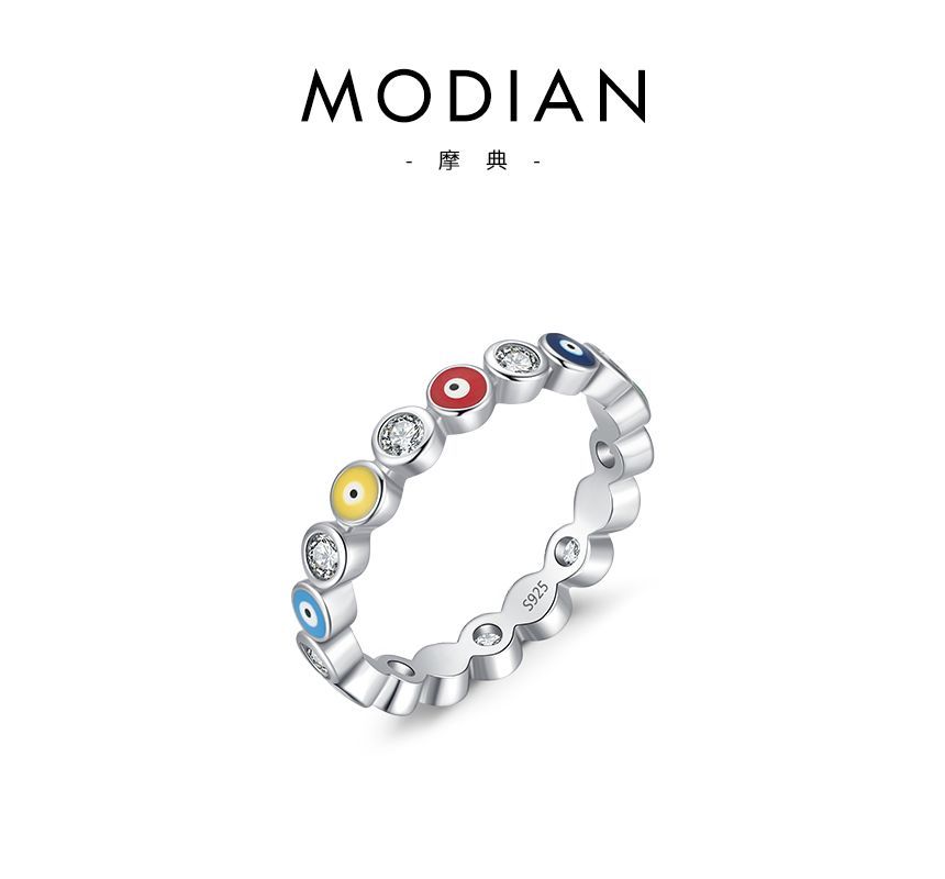 Enamel Rhinestone Sterling Silver Ring ZJ16 MK Kawaii Store