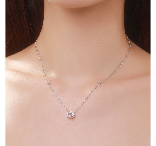 Rhinestone Pendant Sterling Silver Necklace ZJ24 MK Kawaii Store