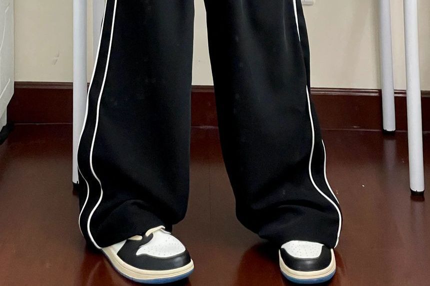 High Rise Striped Wide Leg Pants OE24 MK Kawaii Store