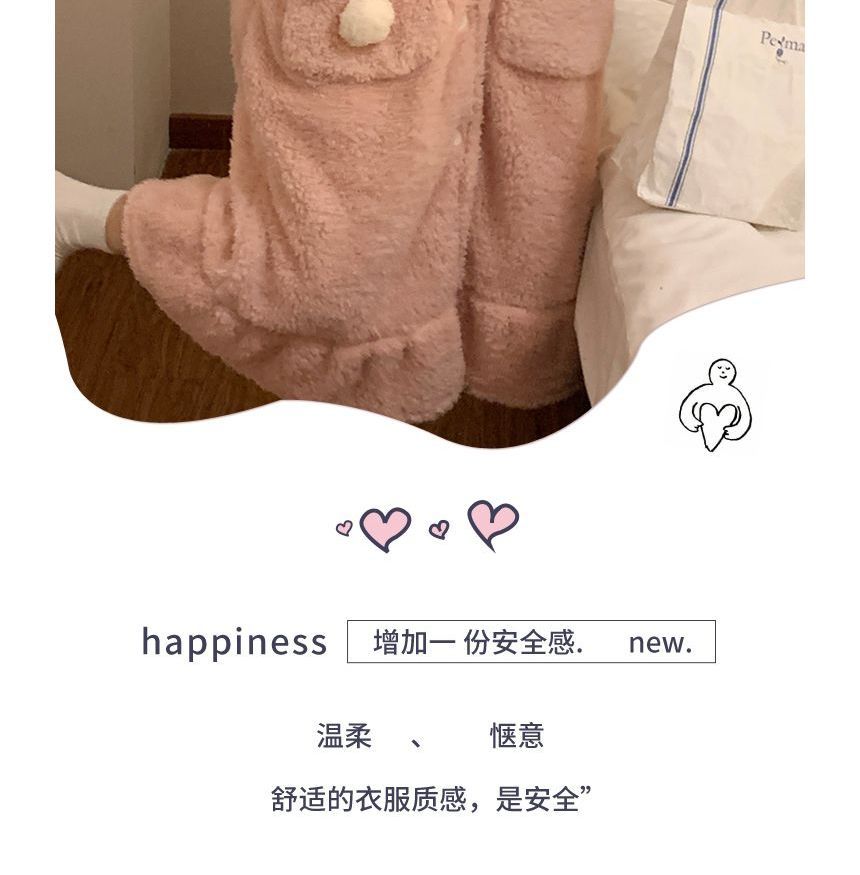 Rabbit Ear Hooded Fleece Pajama Robe OE16 MK Kawaii Store
