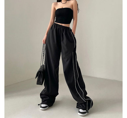 Low Waist Loose-Fit Wide-Leg Sweatpants dd29 MK Kawaii Store