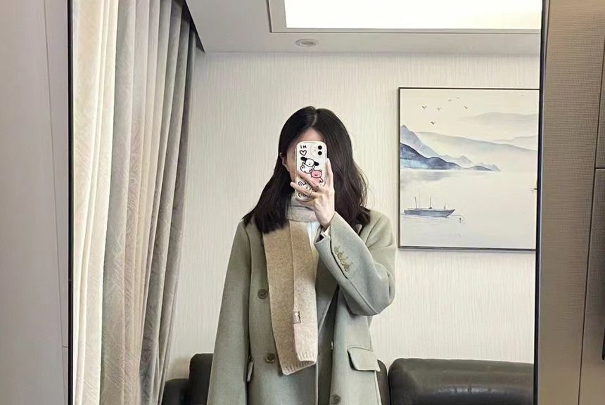 Double Breasted Plain Long Coat IL34 MK Kawaii Store