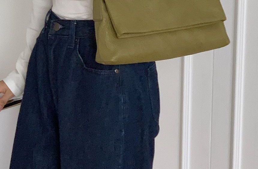 Faux Leather Flap Shoulder Bag IL6 MK Kawaii Store