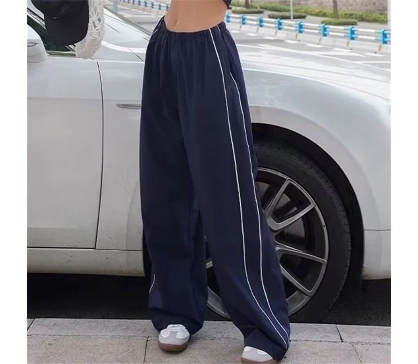 Low Waist Striped Loose-Fit Wide-Leg Sweatpants dd14 MK Kawaii Store