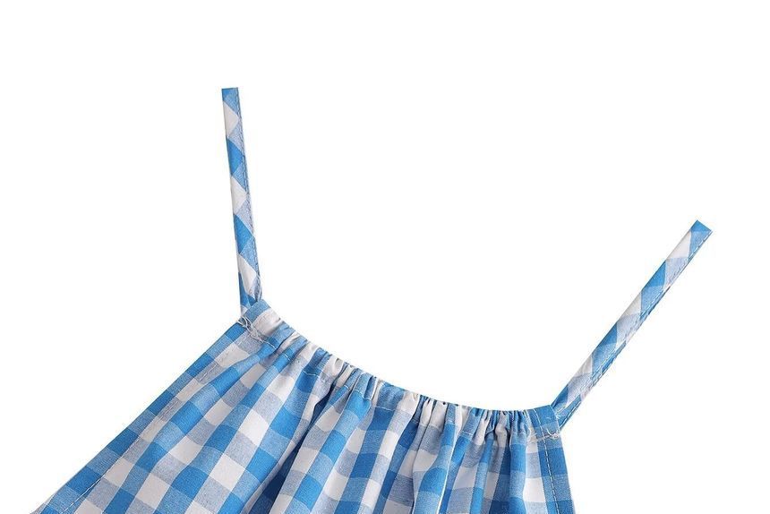 Spaghetti Strap Plaid Mini A-Line Dress aa22 MK Kawaii Store