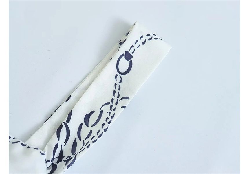 Spaghetti Strap Chain Print Cutout Midi A-Line Dress kk8 MK Kawaii Store