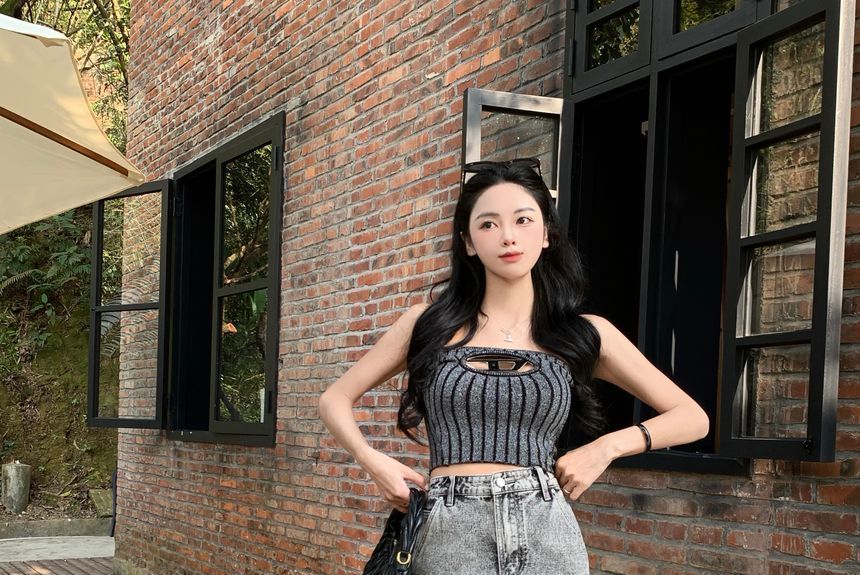 High Waist Denim Midi Skirt EE34 MK Kawaii Store