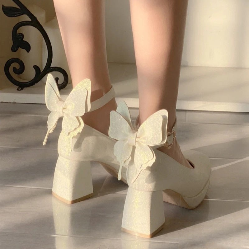 Women's Bow Lolita High Heels - Heartzcore MK Kawaii Store