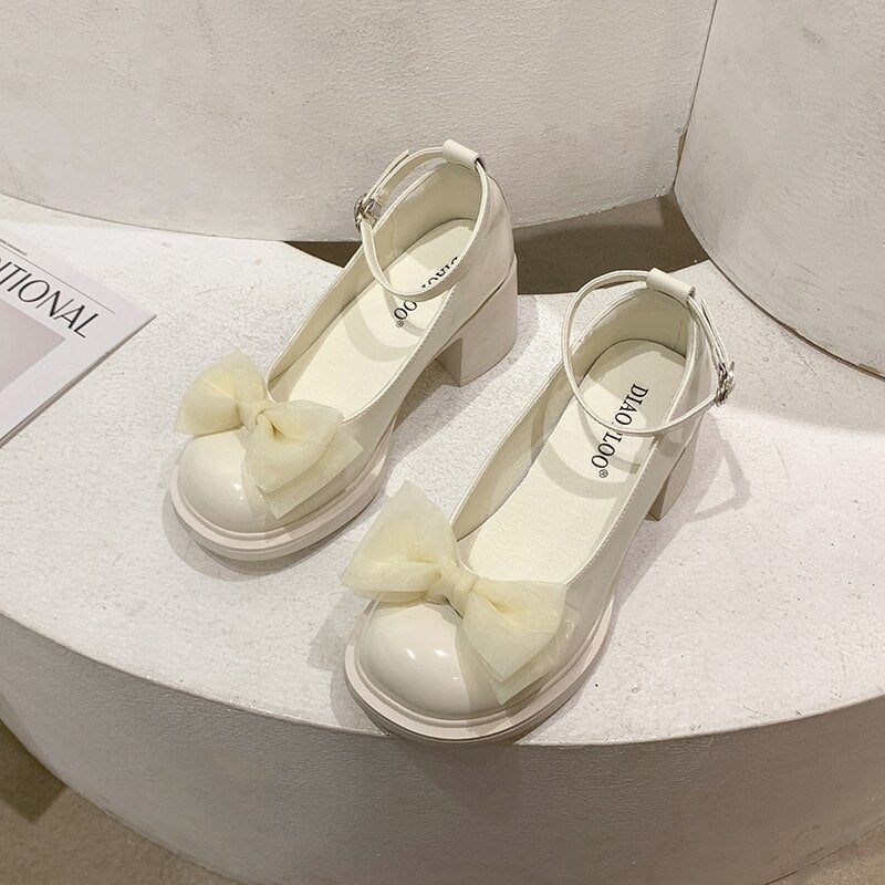 Lolita Style Mary Jane High Heels Shoes - Kimi MK Kawaii Store