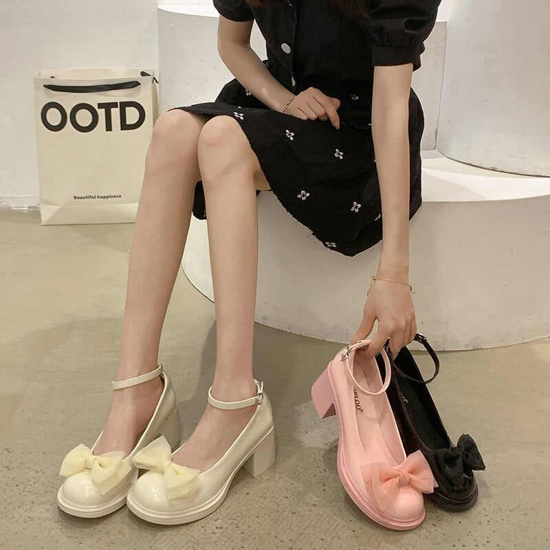 Lolita Style Mary Jane High Heels Shoes - Kimi MK Kawaii Store