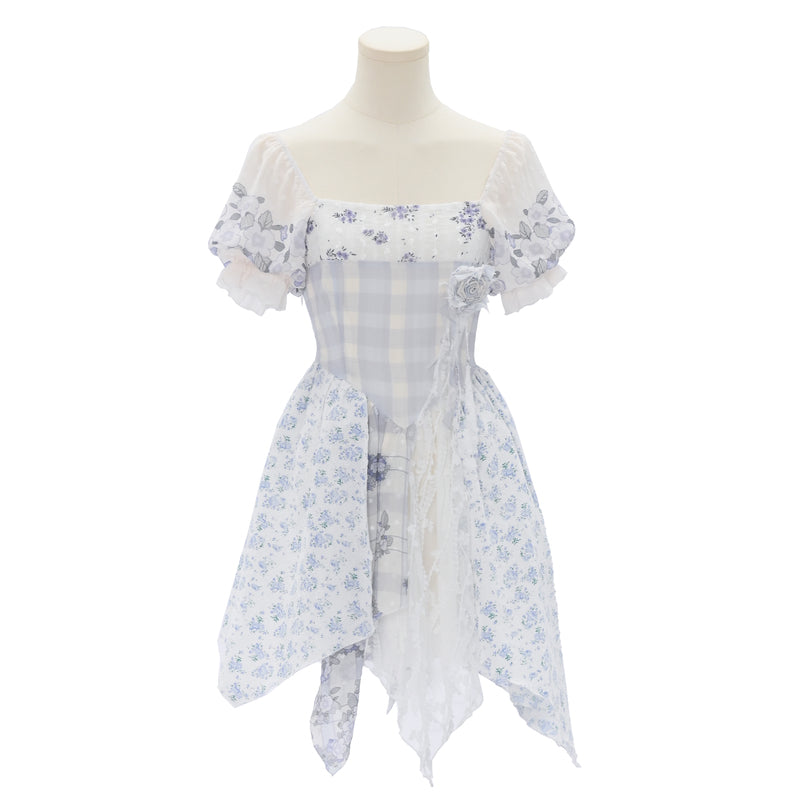 Kawaii Blue Spring Flowers Dress ON628 ONI